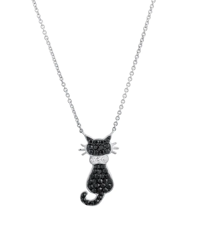 Black Cat Kitten Pumpkin Broken China Jewelry Pendant Necklace