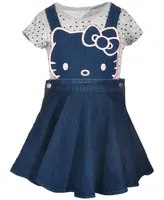 Hello Kitty Little Girls 2-Pc. Denim Skirtall & T-Shirt Set
