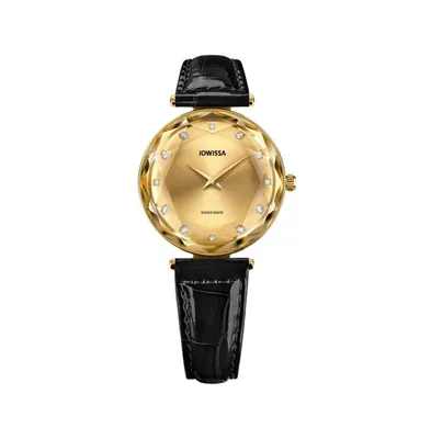 Facet Brilliant Swiss Gold Plated Ladies 30mm Watch