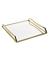 Classic Touch Square Mirror Tray with Handles