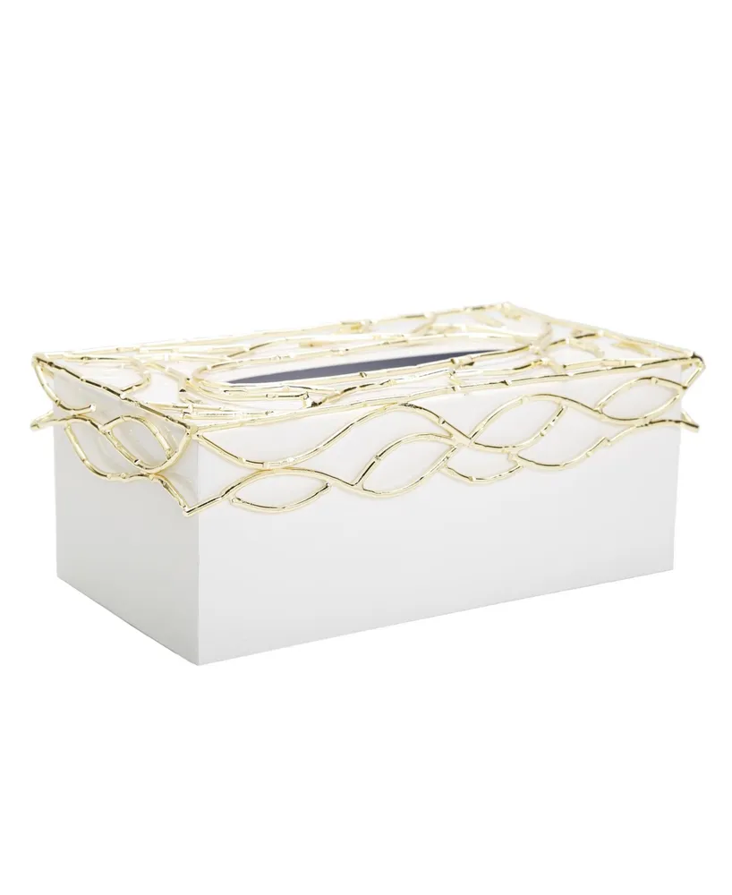 Avanti Drift Lines Textured Ribbed Ceramic Tissue Box Cover