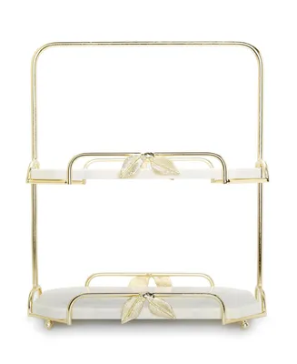 Classic Touch 2-Tier Marble Stand and Centrepiece