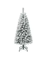 National Tree Company First Traditions 4.5' Acacia Flocked Tree