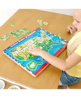 Melissa & Doug Usa Map Sound Puzzle - Wooden Puzzle With Sound Effects (40 pcs), Multicolor