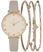 I.n.c. International Concepts Women's Pink Glitter Strap Watch 36mm Gift Set, Created for Macy's