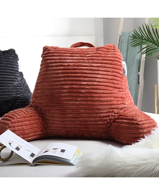 Nestl Cut Plush Striped Reading Pillow with Arms