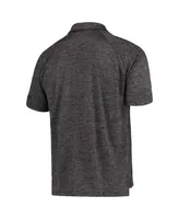 Men's Colosseum Heathered Black Hawaii Warriors Down Swing Raglan Polo Shirt