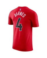 Men's Nike Scottie Barnes Red Toronto Raptors Icon 2022/23 Name and Number Performance T-shirt