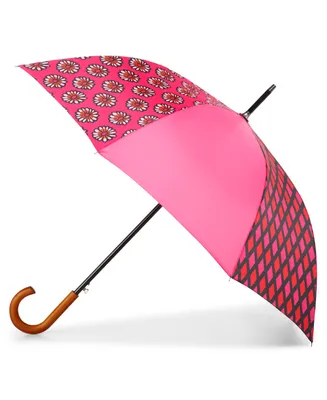 Totes Patchwork Auto Open Stick Umbrella