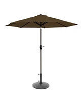 WestinTrends 9 Ft Outdoor Patio Market Table Umbrella with Round Resin Base