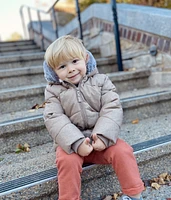 Rokka&Rolla Baby Boys Sherpa Lined Puffer Jacket Warm Winter Coat with Hood for Newborn
