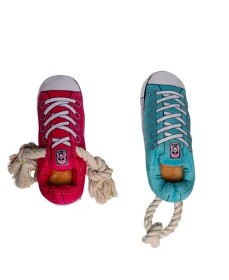 Pink and Blue Sneakers Dog Chew Toy Set - Assorted Pre