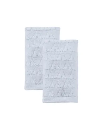 Ozan Premium Home Azure Collection 2 Piece Turkish Cotton Luxury Hand Towel Set