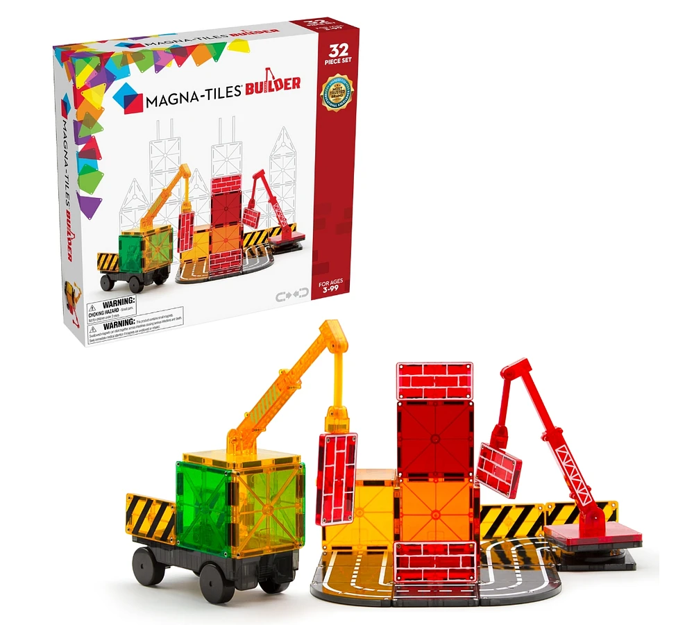 Magna-tilesa Magna-tiles Builder 32-Piece Magnetic Construction Set, Ages 3+ - Assorted Pre