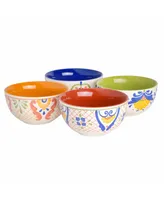 Laurie Gates Tierra Tile Hand-Painted 4 Piece Bowl Set - Multi