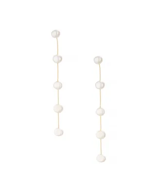 Ettika Imitation Pearls Earrings Dripping in 18K Gold Plating