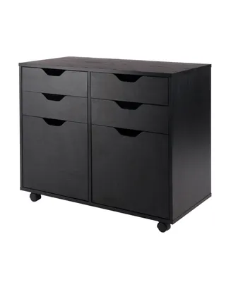 Winsome Halifax 26.3" Wood 2-Door 4-Drawer Wide Storage Cabinet