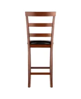 Winsome Simone 2-Piece Wood Cushion Ladder-Back Counter Stool Set