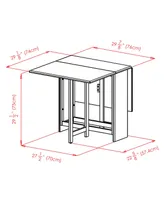 Winsome Clara 29.53" Wood Double Drop Leaf Dining Table