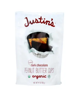 Justin's Nut Butter Peanut Butter Cups - Organic - Dark Chocolate - Mini - Case of 6