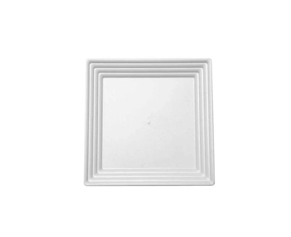 Smarty Had A Party 9 x 13 White Rectangular with Groove Rim Plastic Serving Trays (24 Trays)