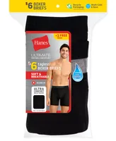 Hanes Men's ComfortSoft 5 Pk+1 Free Moisture-Wicking Boxer Briefs