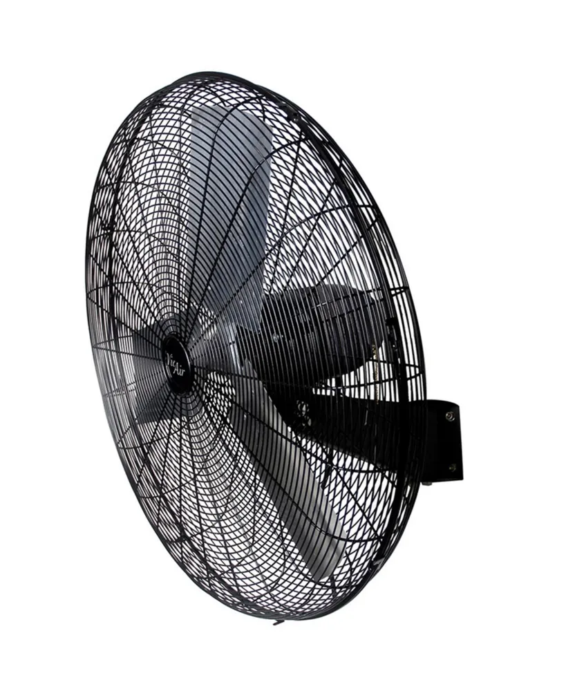 Vie Air The 30 Inch Tilting Wall Mountable Heavy Duty Commercial Strength Oscillating Fan with 3 Speed Motor in Black