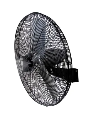 The Vie Air 30 Inch Tilting Wall Mountable Heavy Duty Commercial Strength Oscillating Fan with 3 Speed Motor in Black