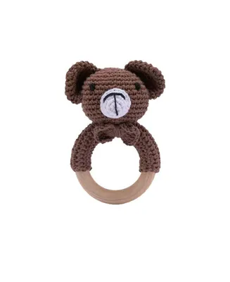 embe Baby Animal Wooden Rattle Bear by