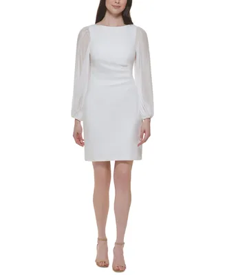 Jessica Howard Petite Blouson-Sleeve Sheath Dress