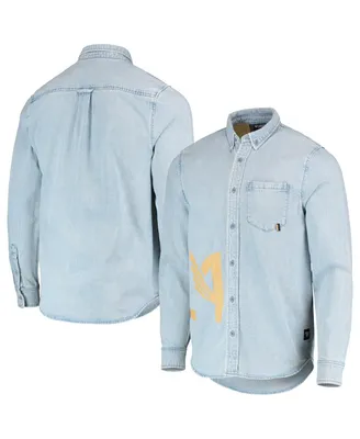 Men's The Wild Collective Blue Lafc Denim Button-Down Long Sleeve Shirt