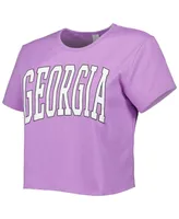 Women's ZooZatz Purple Georgia Bulldogs Core Fashion Cropped T-shirt