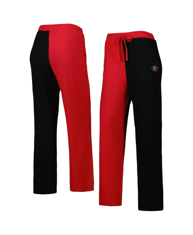 Women's ZooZatz Red, Black Georgia Bulldogs Colorblock Cozy Tri-Blend Lounge Pants