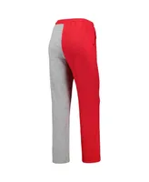 Women's ZooZatz Scarlet, Gray Ohio State Buckeyes Colorblock Cozy Tri-Blend Lounge Pants