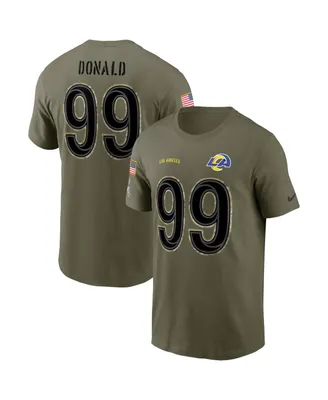 Men's Nike Aaron Donald Olive Los Angeles Rams 2022 Salute To Service Name and Number T-shirt