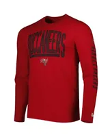 Men's New Era Red Tampa Bay Buccaneers Combine Authentic Home Stadium Long Sleeve T-shirt