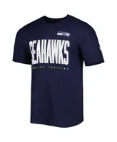 Men's New Era College Navy Seattle Seahawks Combine Authentic Training Huddle Up T-shirt