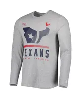 Men's New Era Heathered Gray Houston Texans Combine Authentic Red Zone Long Sleeve T-shirt