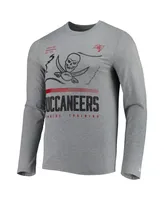 Men's New Era Heathered Gray Tampa Bay Buccaneers Combine Authentic Red Zone Long Sleeve T-shirt