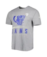 Men's New Era Heathered Gray Los Angeles Rams Combine Authentic Red Zone T-shirt