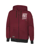 Men's New Era Cardinal Arizona Cardinals Combine Authentic Drop Back Full-Zip Hoodie