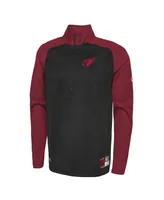 Men's New Era Black Arizona Cardinals Combine Authentic O-Line Raglan Half-Zip Jacket