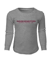 Preschool Boys and Girls Heather Gray Washington Football Team Long Sleeve T-shirt Pants Sleep Set
