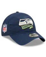 Big Boys New Era College Navy Seattle Seahawks 2022 Sideline Adjustable 9TWENTY Hat