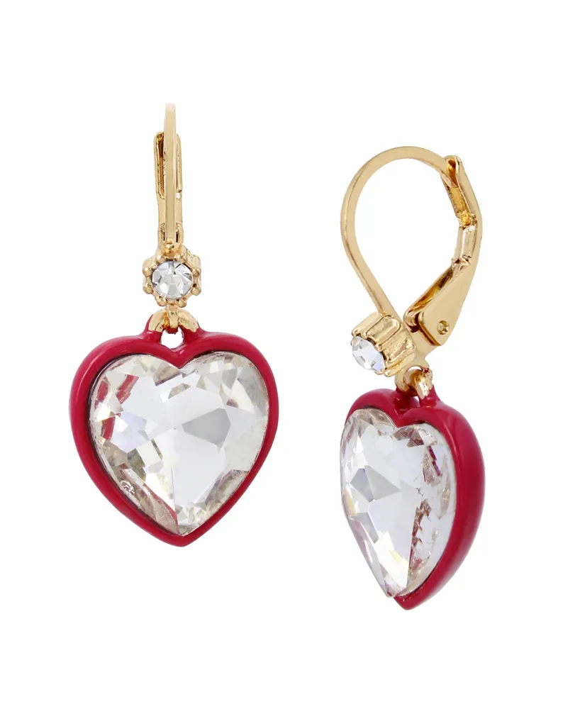 Betsey Johnson Heart Drop Earrings