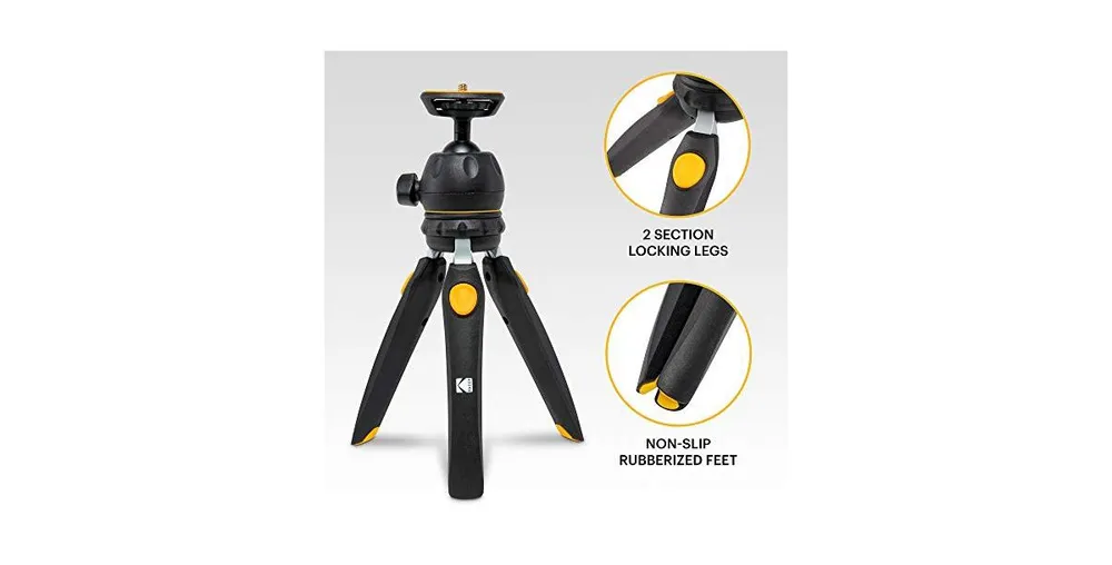 Kodak PhotoGear Mini Adjustable 9"/23 cm Tripod w/Remote Selfie Stick