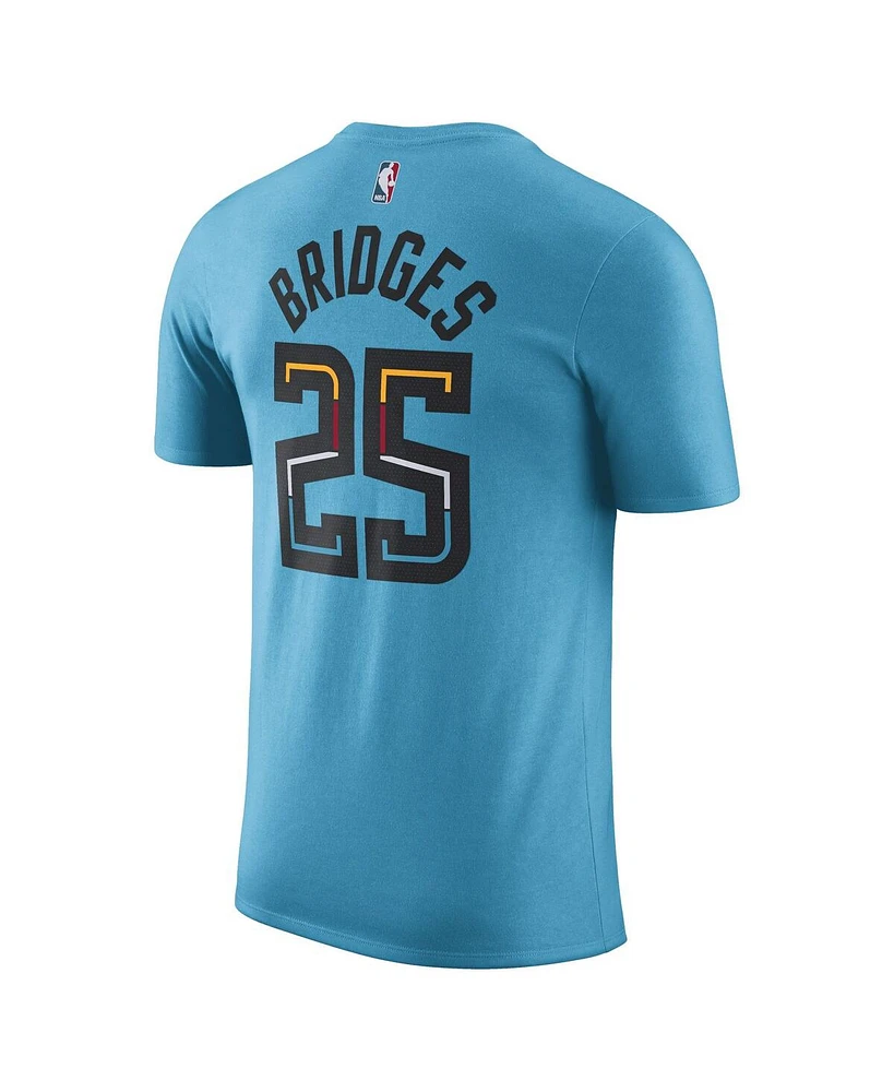 Men's Nike Mikal Bridges Turquoise Phoenix Suns 2022/23 City Edition Name and Number T-shirt