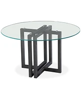 Emila 54" Round Glass Mix and Match Dining Table, Created for Macy's