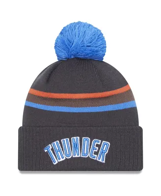 Men's New Era Gray Oklahoma City Thunder 2022/23 City Edition Official Cuffed Pom Knit Hat