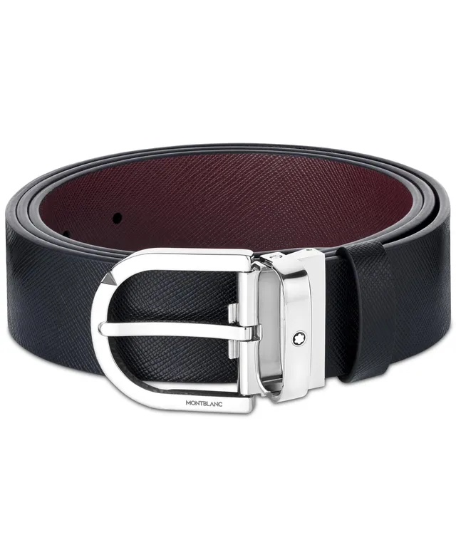 Montblanc Men's Black & Brown Reversible Leather Belt